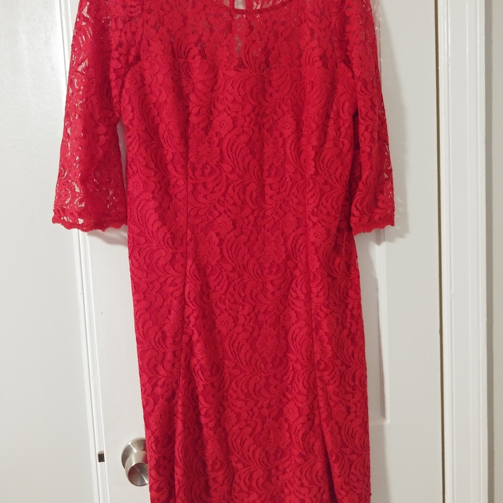 R&K Red Lace Dress Size 16